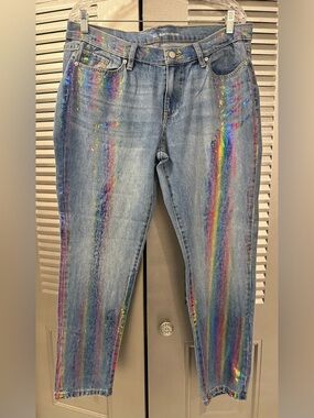 Women’s Rainbow Effect Blue Denim Jeans